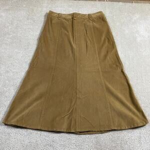 VTG Eddie Bauer Skirt Womens 10* Tan Corduroy Full Maxi Skirt Minimalist Western